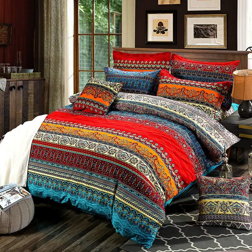 Bohemian Duvet Cover Colorful Floral Striped Bedding Set Ultra Soft Microfiber Indian Tribal Reversible Exotic Comforter Cover
Bohemian Duvet Cover Colorful Floral Striped Bedding Set Ultra Soft Microfiber Indian Tribal Reversible Exotic Comforter Cover