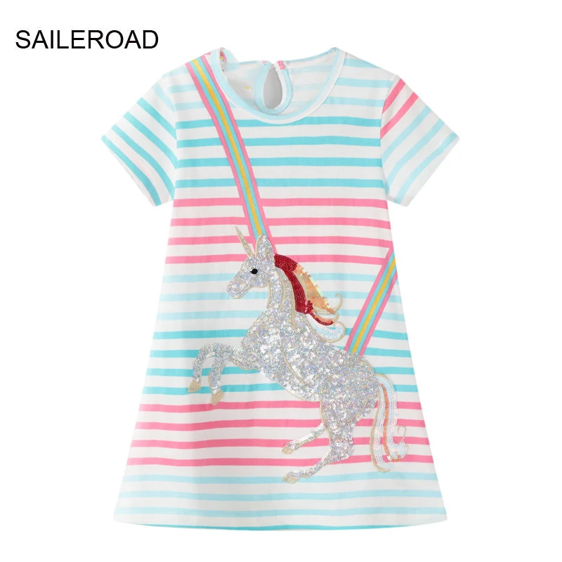SAILEROAD 2-7Y 2022 New Summer Unicorn Striped Dress Children Cotton Short Sleeve Dresses Kids for Girls Fashion Clothes
SAILEROAD 2-7Y 2022 New Summer Unicorn Striped Dress Children Cotton Short Sleeve Dresses Kids for Girls Fashion Clothes