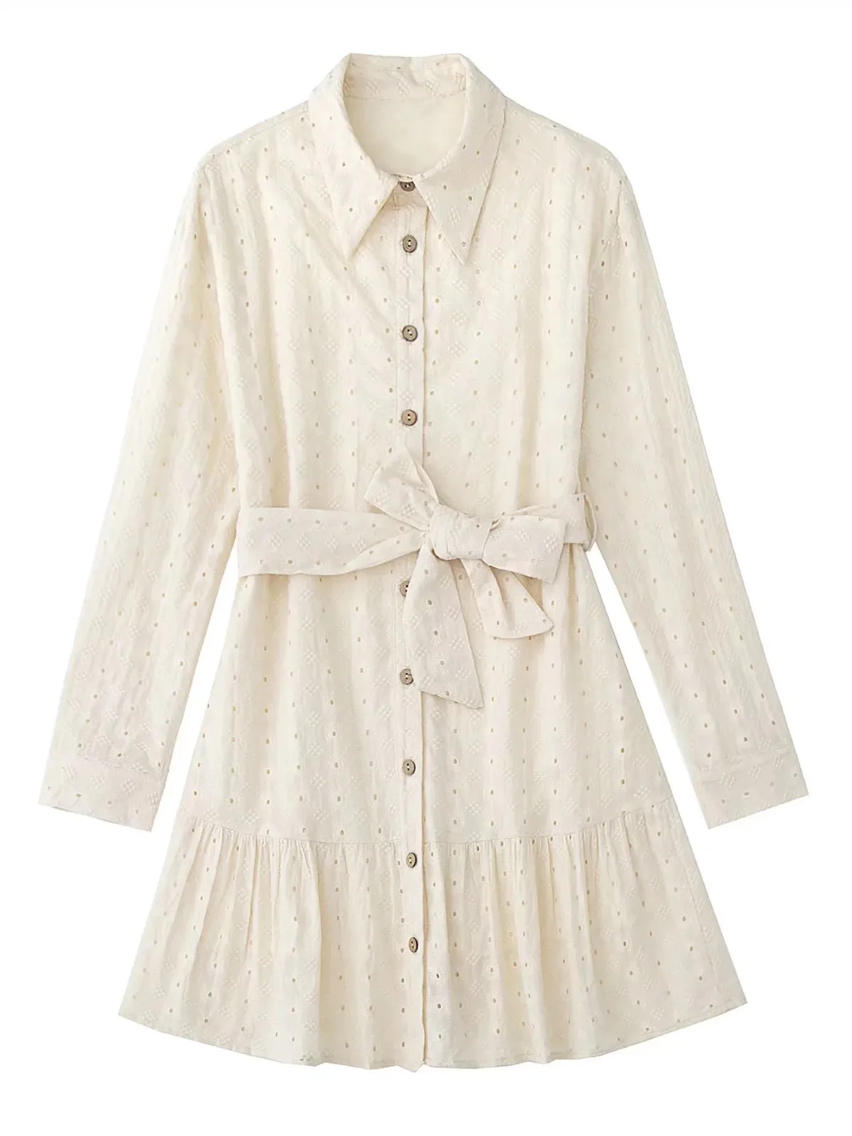 Elegant Women Beige Single Breasted Shirt Dress 2022 Summer Long Sleeve A-Line Straight Mini Dresses For Office Lady Streetwear 
Elegant Women Beige Single Breasted Shirt Dress 2022 Summer Long Sleeve A-Line Straight Mini Dresses For Office Lady Streetwear