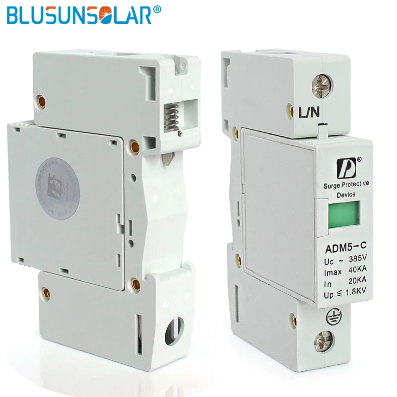 

20-40kA 1P+N 110V 220V 380V AC Din Rail SPD Low Voltage Surge Protector