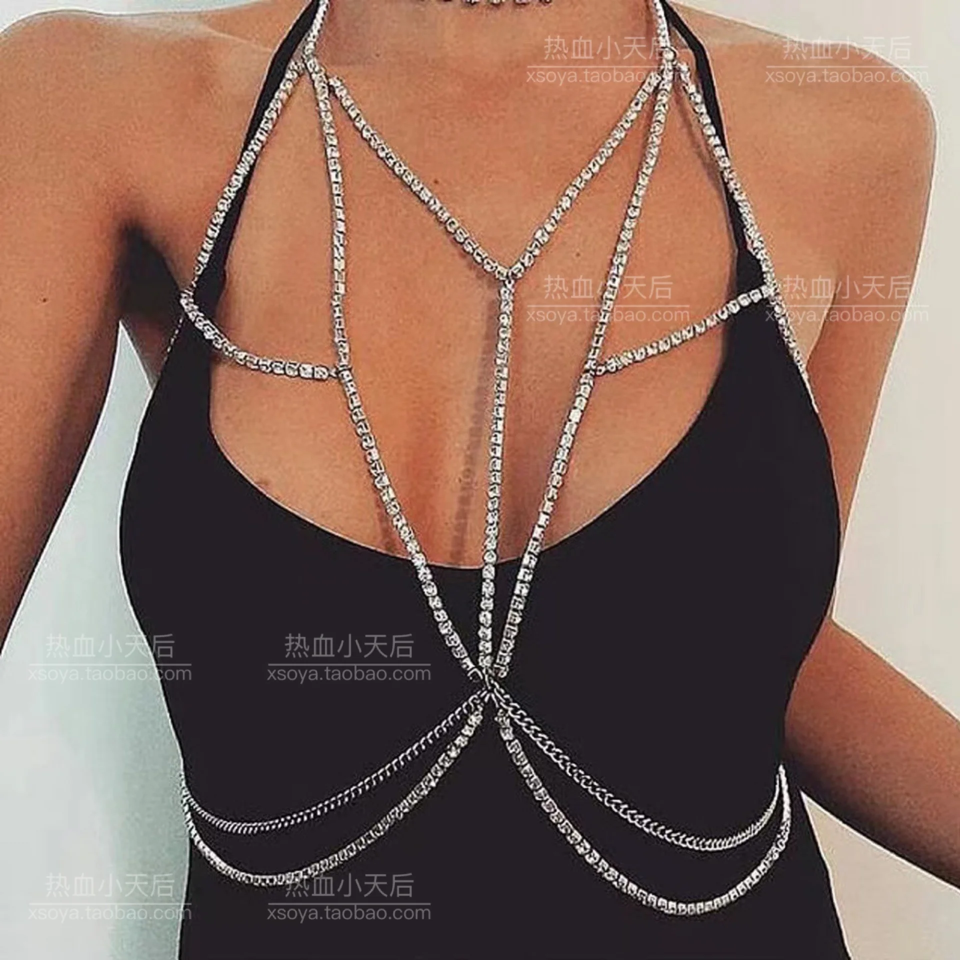 Hot blooded little girl / soyashop Rhinestone hand made body chest Adjustable Necklace
Hot blooded little girl / soyashop Rhinestone hand made body chest Adjustable Necklace