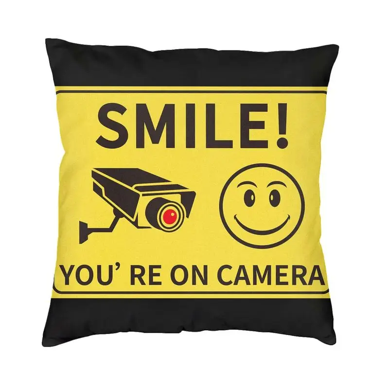 Smile You're On Camera Sign Throw Pillow Cover Home Decorative Warning For CCTV Monitoring Cushion Cover 45x45 Pillowcover
Smile You're On Camera Sign Throw Pillow Cover Home Decorative Warning For CCTV Monitoring Cushion Cover 45x45 Pillowcover