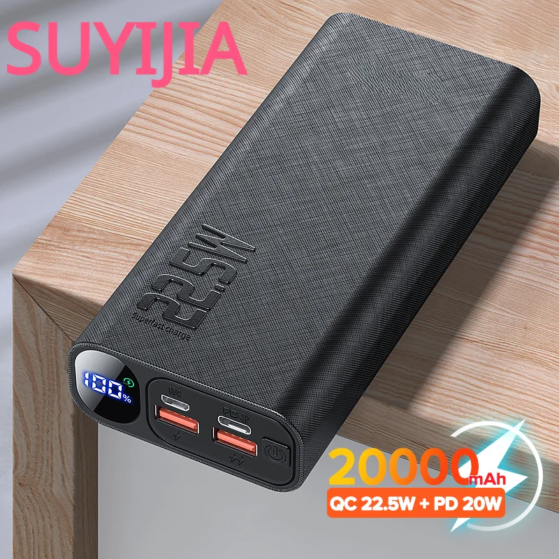 SUYIJIA Power Bank 20000mAh Portable PD 20W Fast Charging Poverbank Mobile Phone External Battery Powerbank For iPhone 13 Xiaomi
SUYIJIA Power Bank 20000mAh Portable PD 20W Fast Charging Poverbank Mobile Phone External Battery Powerbank For iPhone 13 Xiaomi