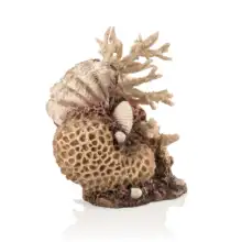 Coral-Shells Sculpture Aquarium Ornament - Resin, Large, Natural