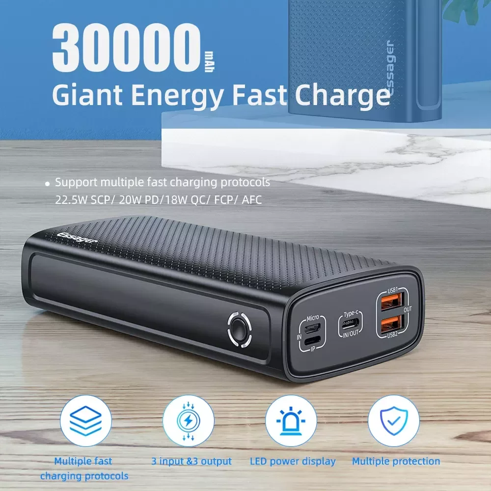 22.5w Bank 30000mAh QC3.0 Super Fast Charging Portable Powerbank External Battery Charger 13 11
22.5w Bank 30000mAh QC3.0 Super Fast Charging Portable Powerbank External Battery Charger 13 11