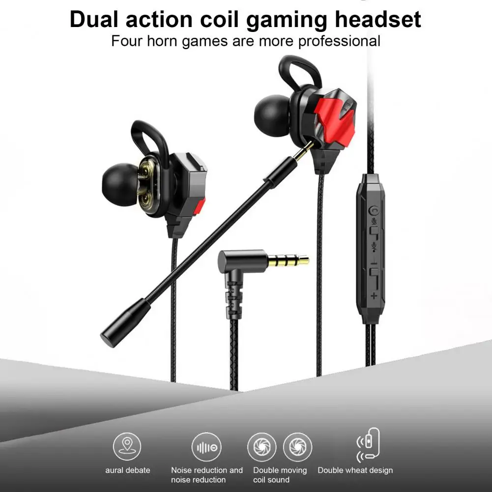 

Wired Earphone High Fidelity Intelligent Noise Cancelling Universal 3.5mm In-ear Student Surround Gaming Earbud for Calling