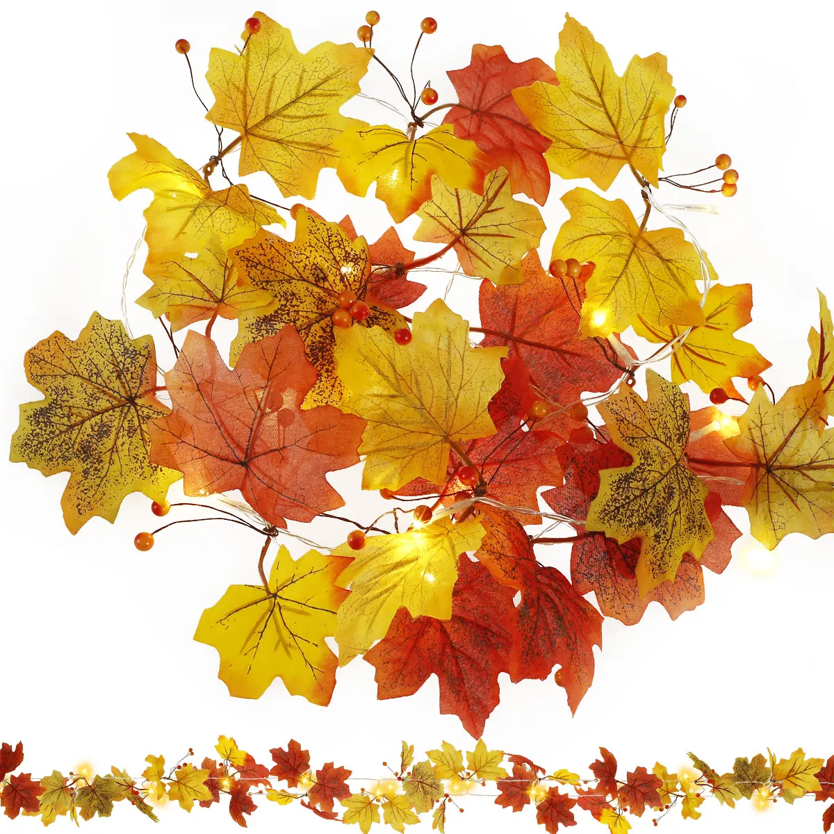 New Maple Leaves String Lights Fall Leaf Garlands Light Total 9.8Ft 20LED Lights with 2 Modes Battery Operated Autumn Maple
New Maple Leaves String Lights Fall Leaf Garlands Light Total 9.8Ft 20LED Lights with 2 Modes Battery Operated Autumn Maple
