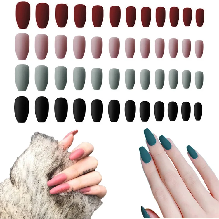 24Pcs False Nails Solid color frosted ballet nail Artificial Fake Nails With Glue Full Cover Nail Tips nails press on
24Pcs False Nails Solid color frosted ballet nail Artificial Fake Nails With Glue Full Cover Nail Tips nails press on