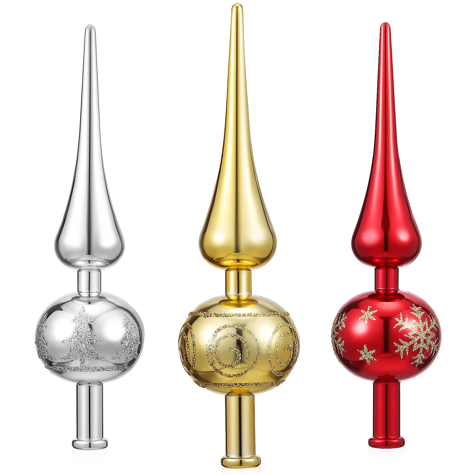 3 Pcs Xmas Tree Topper Decor Gourd Christmas Plastic Ornament Treetop Star Decorations
3 Pcs Xmas Tree Topper Decor Gourd Christmas Plastic Ornament Treetop Star Decorations