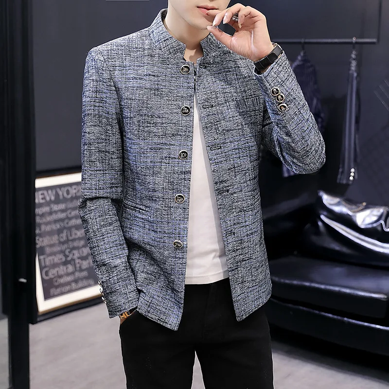 HOO 2022 Spring And Autumn Leisure blazers For Men Youth Stand Collar Multi-Button blazer
HOO 2022 Spring And Autumn Leisure blazers For Men Youth Stand Collar Multi-Button blazer