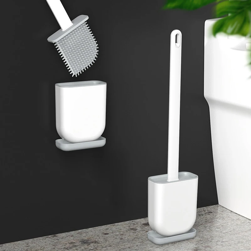 Silicone Head Toilet Brush with Holder Black Wall-mounted Detachable Handle Bathroom Cleaner Durable WC Accessories
Silicone Head Toilet Brush with Holder Black Wall-mounted Detachable Handle Bathroom Cleaner Durable WC Accessories
