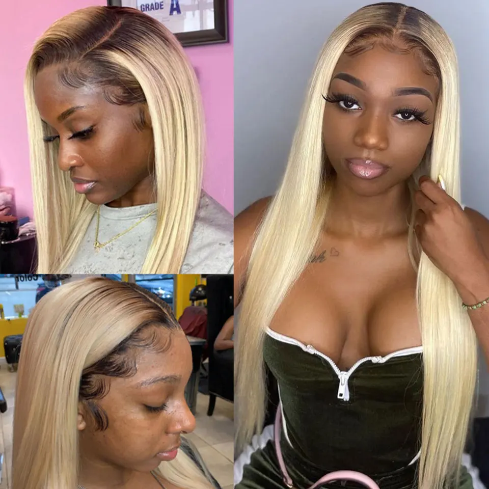 1B 613 Honey Blonde Ombre Color Brazilian Straight Wig Long Pre Plucked Glueless Lace Front Human Hair Wigs For Black Women
1B 613 Honey Blonde Ombre Color Brazilian Straight Wig Long Pre Plucked Glueless Lace Front Human Hair Wigs For Black Women