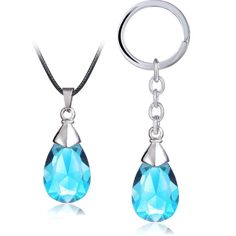 

1 Pcs New Anime SAO Sword Art Online Metal Necklaces Keychains Yui's Heart Blue Crystal Pendant Cosplay Accessories Figure Toys