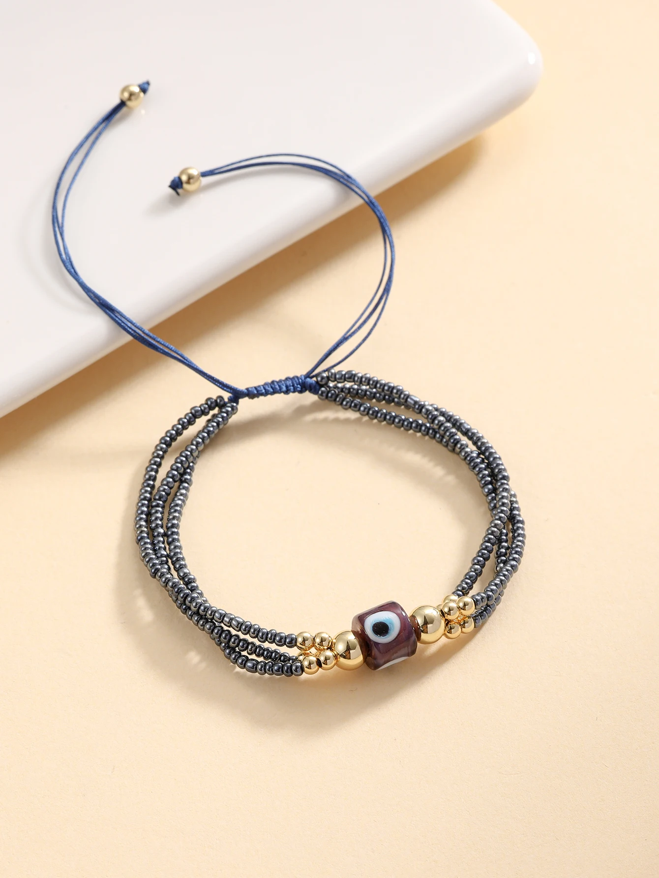 

Bracelet for Women Ethnic Elements Demon Eye Multi layered Layered Bracelet Colorful Rice Ball Bracelet