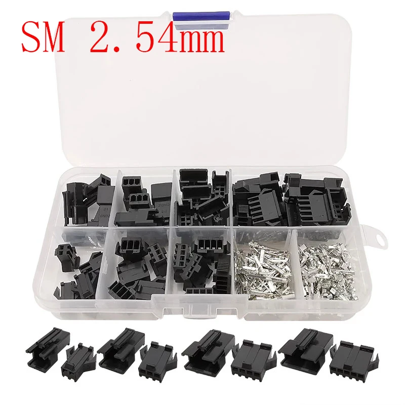 200Pcs SM JST 2.54mm Pitch 2P 3P 4P 5Pin Male Plug Female Jack Electrical Wire Connector Housing Pin Header Crimp Terminals Kit
200Pcs SM JST 2.54mm Pitch 2P 3P 4P 5Pin Male Plug Female Jack Electrical Wire Connector Housing Pin Header Crimp Terminals Kit