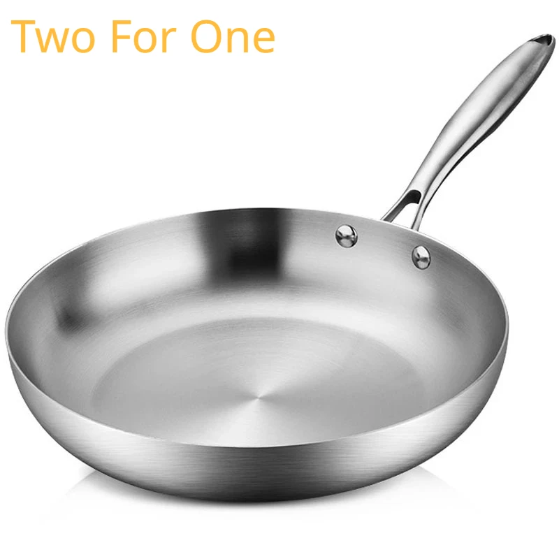 Two For One, 304 Stainless Steel 0.23MM Thick Wok Pan 5 Ply Steel Skillet,Professional Grade Pans for Cooking Cooking Pot
Two For One, 304 Stainless Steel 0.23MM Thick Wok Pan 5 Ply Steel Skillet,Professional Grade Pans for Cooking Cooking Pot
