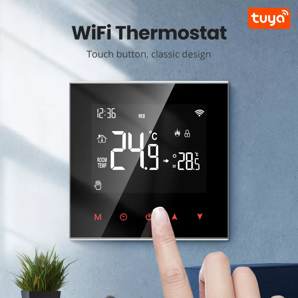 Умный термостат Tuya для подогрева пола, умный термостат с Wi-Fi, с дистанционным управлением, работает с Google Home Alexa
Умный термостат Tuya для подогрева пола, умный термостат с Wi-Fi, с дистанционным управлением, работает с Google Home Alexa