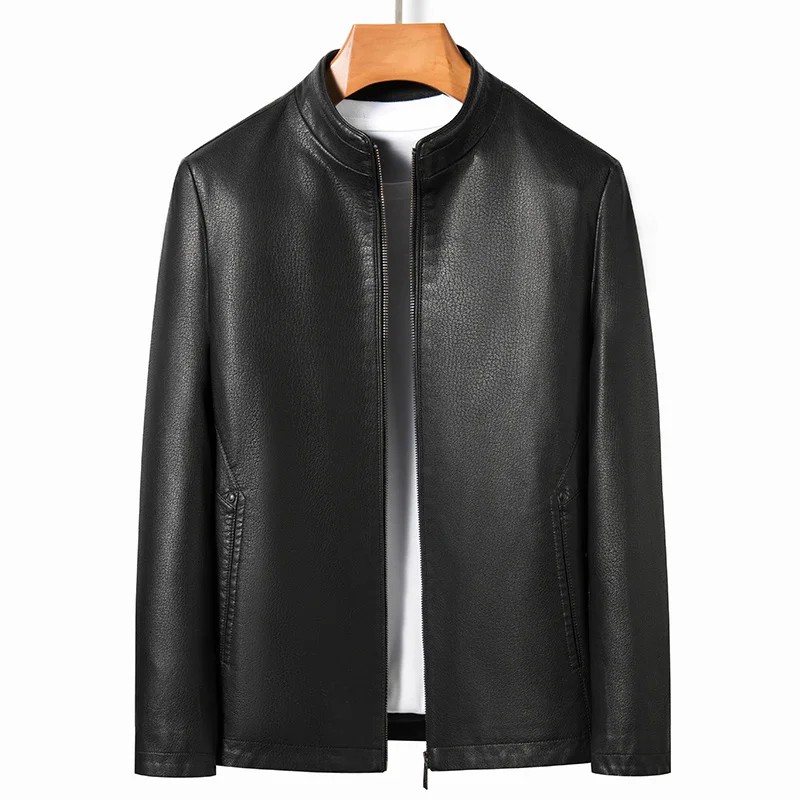 YN-2263 Autumn And Sprin Men's Stand Collar Jacket Natural Leater Tin Section Plus Velvet Fasion Jacket Motorcycle Yout
YN-2263 Autumn And Sprin Men's Stand Collar Jacket Natural Leater Tin Section Plus Velvet Fasion Jacket Motorcycle Yout