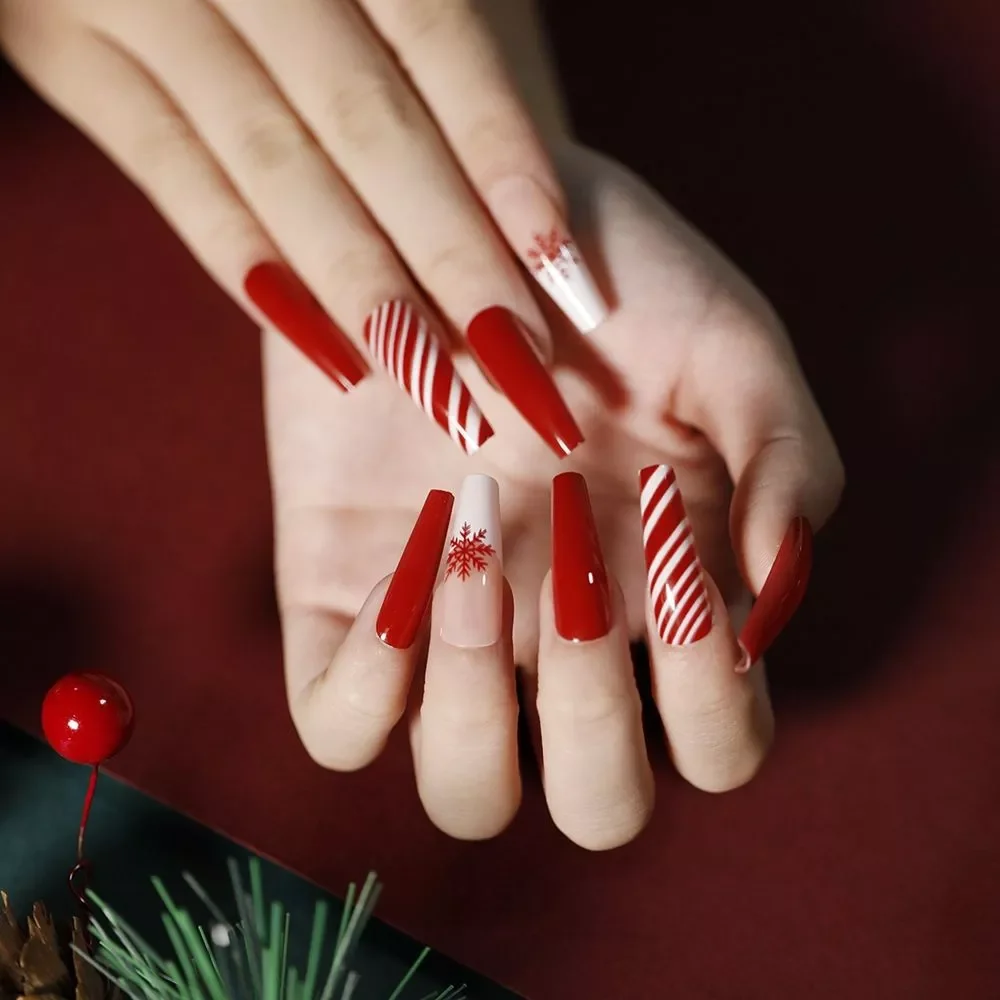 on nails Christmas Coffin False Nails Fake nail with design Detachable Wearable Ballerina Fake Nails Full Cover Nail Tips
on nails Christmas Coffin False Nails Fake nail with design Detachable Wearable Ballerina Fake Nails Full Cover Nail Tips