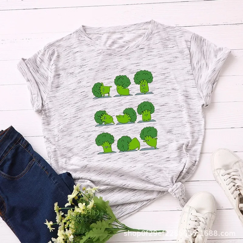 Summer T Shirt Women Versatile S-5XL 100% Cotton Funny Broccoli O-Neck Short Sleeve Ladies tshirts Fashion Casual Basic Tee Tops
Summer T Shirt Women Versatile S-5XL 100% Cotton Funny Broccoli O-Neck Short Sleeve Ladies tshirts Fashion Casual Basic Tee Tops