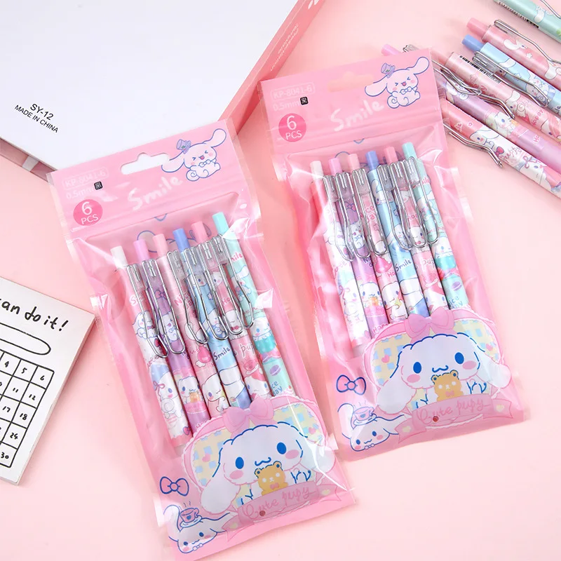 6Pcs Kawaii Sanrio Gel Pen Cinnamoroll Kuromi My Melody Anime Cartoon Press Gel Ink Pen Students Learn Stationery Supplies Gifts
6Pcs Kawaii Sanrio Gel Pen Cinnamoroll Kuromi My Melody Anime Cartoon Press Gel Ink Pen Students Learn Stationery Supplies Gifts