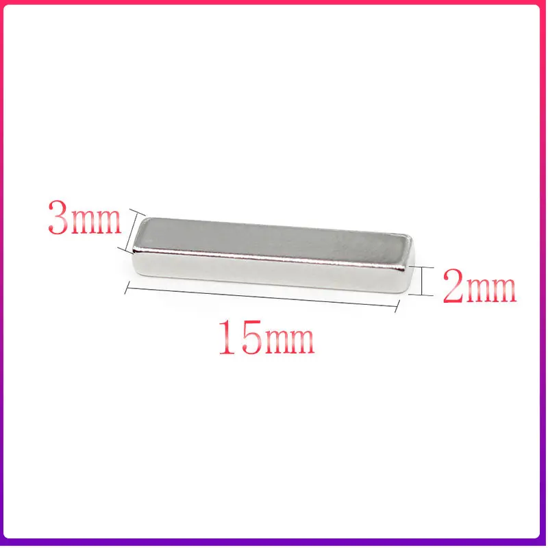 20/50/100//200/300/500/800PCS 15x3x2 Strong Block Magnets N35 12x3x2mm Quadrate Rare Earth Neodymium Magnet Sheet 12*3*2
20/50/100//200/300/500/800PCS 15x3x2 Strong Block Magnets N35 12x3x2mm Quadrate Rare Earth Neodymium Magnet Sheet 12*3*2
