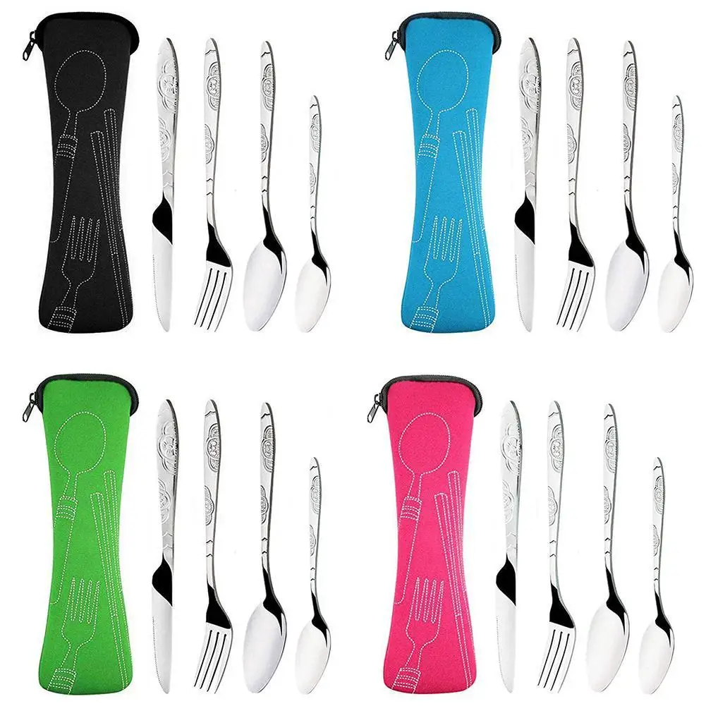4Pcs/set Steel Knife Fork Spoon Cutlery Set Family Travel Cutlery Portable Dinnerware With Storage Bag Picnic Cutlery Tableware
4Pcs/set Steel Knife Fork Spoon Cutlery Set Family Travel Cutlery Portable Dinnerware With Storage Bag Picnic Cutlery Tableware