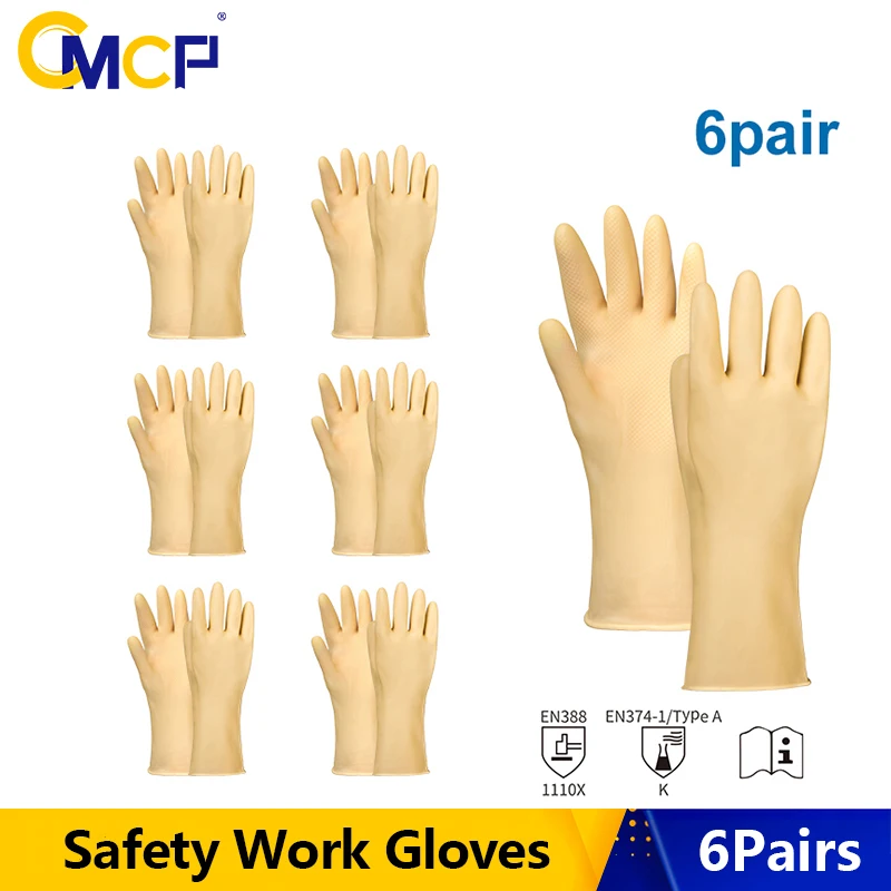 CMCP 6Pair Work Gloves,ProChem Natural Rubber Glove for Washing Dishes Housework Washing Clothes Washing Car Waterproof Glove
CMCP 6Pair Work Gloves,ProChem Natural Rubber Glove for Washing Dishes Housework Washing Clothes Washing Car Waterproof Glove