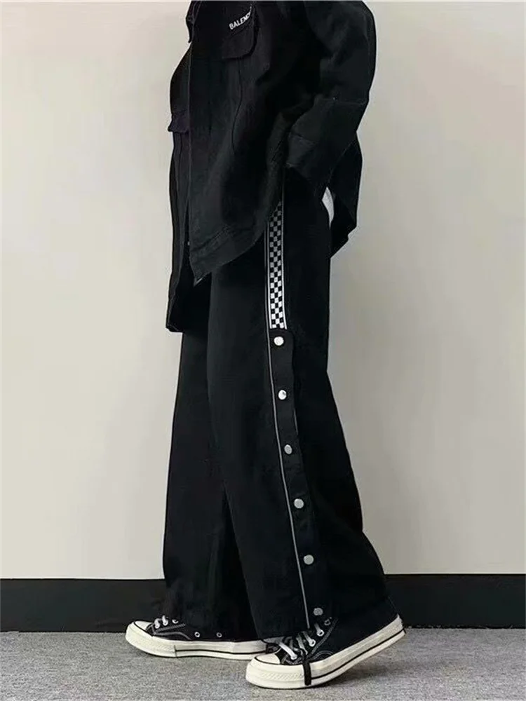 Gothic Punk Pants Button Up Black Wide Leg Denim Baggy Cargo Pant Japanese Men High Street New Casual Bottom Straight Trousers 
Gothic Punk Pants Button Up Black Wide Leg Denim Baggy Cargo Pant Japanese Men High Street New Casual Bottom Straight Trousers