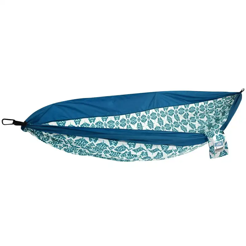 Nylon Portable Travel Hammock, 1 Person Blue Indigo Ink Dot, Open Size 116" L x 59" W 
Nylon Portable Travel Hammock, 1 Person Blue Indigo Ink Dot, Open Size 116" L x 59" W