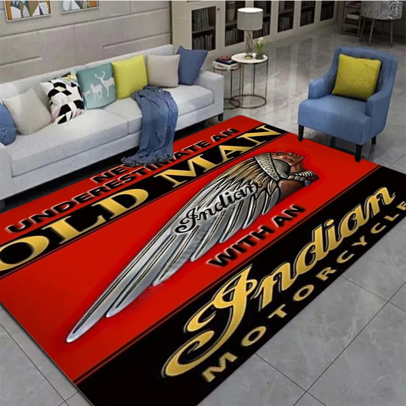 Indian Motorcycles retro plush carpet, bedroom windows, bedside home decoration carpet, heavy-duty motorcycle men's gift 
Indian Motorcycles retro plush carpet, bedroom windows, bedside home decoration carpet, heavy-duty motorcycle men's gift