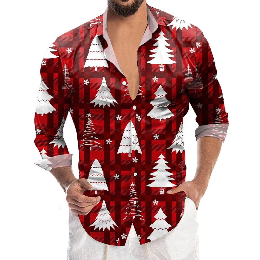 Festive Christmas Print Men's Shirts, Button Down Long Sleeve, Casual Fit Formal Dress Up, Perfect for Holiday Parties
Festive Christmas Print Men's Shirts, Button Down Long Sleeve, Casual Fit Formal Dress Up, Perfect for Holiday Parties