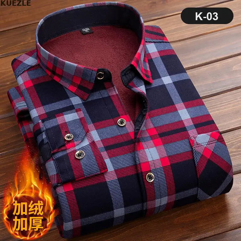 lattice Shirts 2022 Autumn Winter Men Fashion Long Sleeve Plaid Shirt Fleece and Thick Warm Casual High Quality Large Size Shirt
lattice Shirts 2022 Autumn Winter Men Fashion Long Sleeve Plaid Shirt Fleece and Thick Warm Casual High Quality Large Size Shirt
