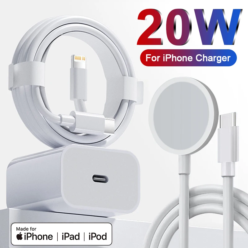 

For APPLE Original PD 20W USB C Fast Charger For iPhone 12 11 14 13 Pro Max Mini X XS XR 8Plus AirPods Magsafe Wireless Chargers