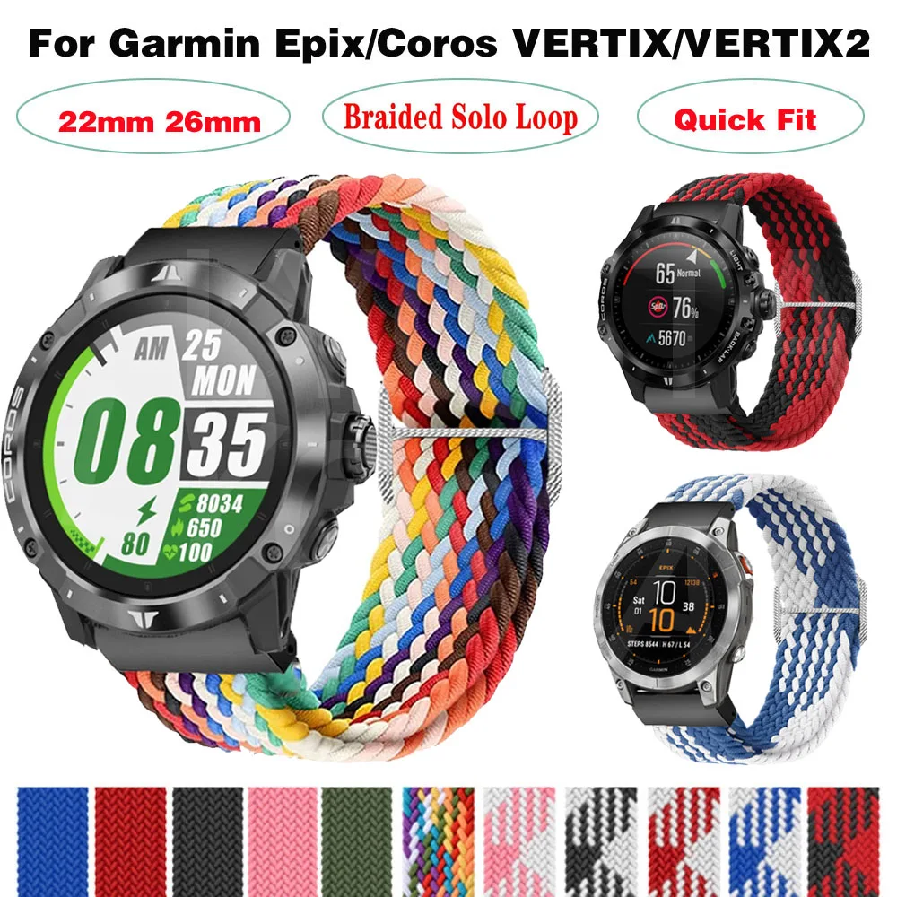Ремешок для смарт-часов Garmin Fenix 7 7X 6X 6 Pro 5X 5 Epix, нейлоновый быстросъемный браслет для браслетов Coros VERTIX/VERTIX 2, 22 26 мм 
Ремешок для смарт-часов Garmin Fenix 7 7X 6X 6 Pro 5X 5 Epix, нейлоновый быстросъемный браслет для браслетов Coros VERTIX/VERTIX 2, 22 26 мм