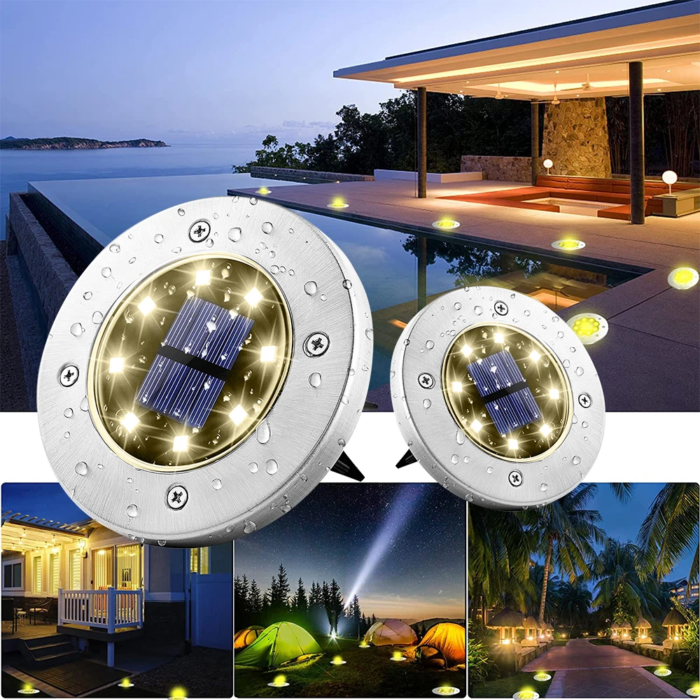 4Pcs Solar Ground Lights, 8 LED Solar Powered Disk Lights Outdoor Waterproof Garden Landscape LightsYard Deck Lawn Patio Pathway
4Pcs Solar Ground Lights, 8 LED Solar Powered Disk Lights Outdoor Waterproof Garden Landscape LightsYard Deck Lawn Patio Pathway