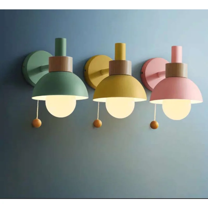 Living Room hallway light Nordic simple modern bedroom bedside Macaron flashlight wall lamp
Living Room hallway light Nordic simple modern bedroom bedside Macaron flashlight wall lamp