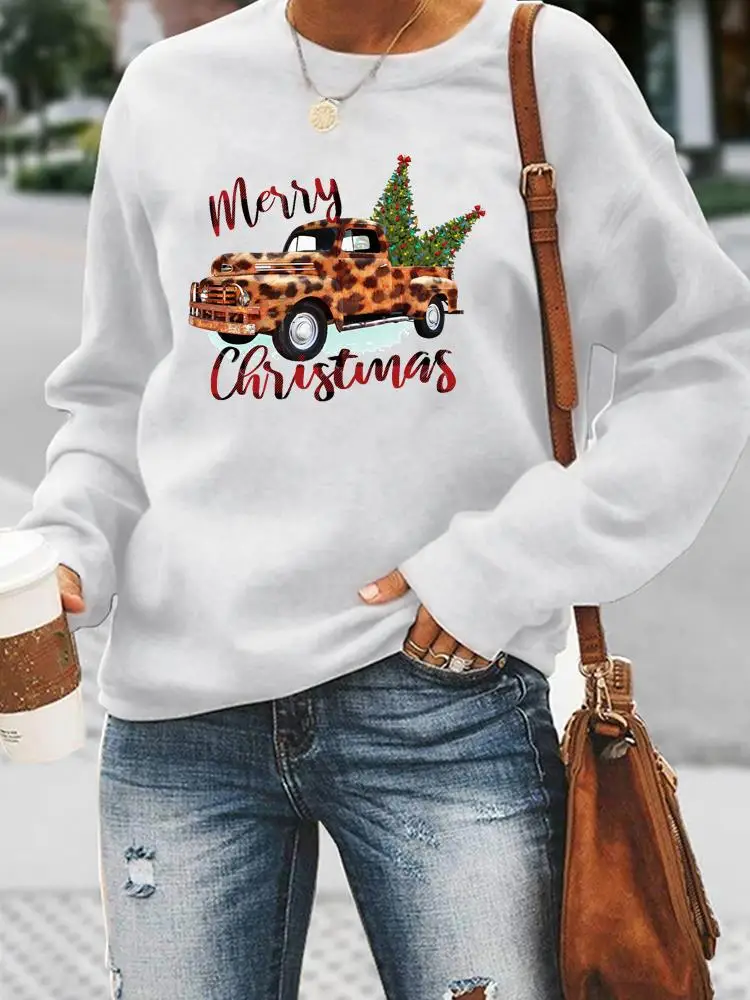 Pullovers Leopard Truck Trend Festival Print Merry Christmas Holiday Fashion Clothing Casual Female Women Graphic Sweatshirts
Pullovers Leopard Truck Trend Festival Print Merry Christmas Holiday Fashion Clothing Casual Female Women Graphic Sweatshirts