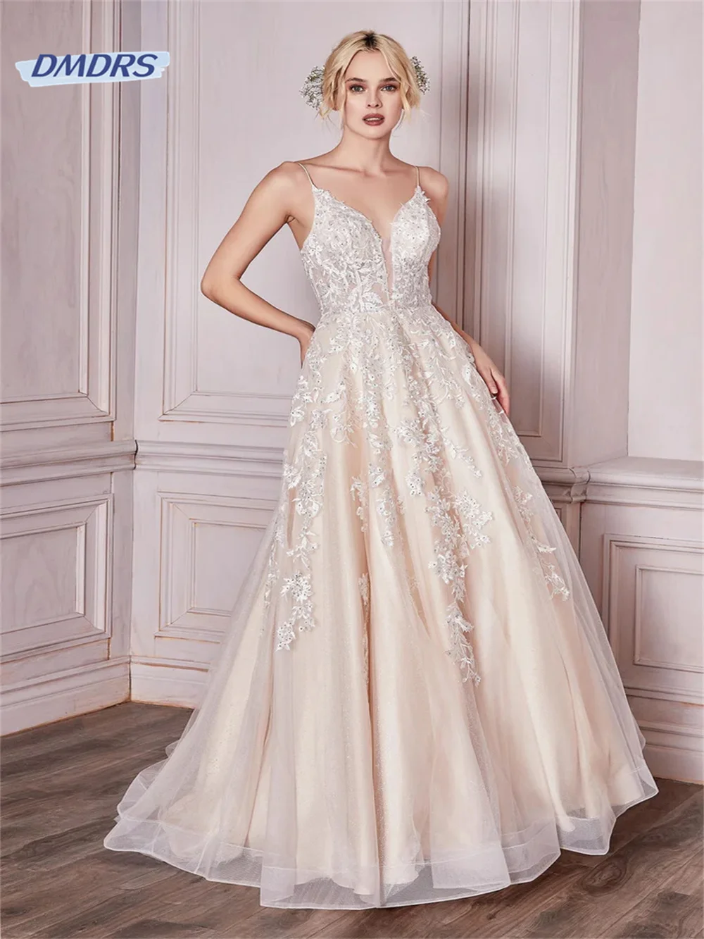 Elegant Sweetheart Neck Spaghetti Straps Wedding Dress Beach Appliques Floor-length Bridal Gown Romantic Vestidos De Novia
Elegant Sweetheart Neck Spaghetti Straps Wedding Dress Beach Appliques Floor-length Bridal Gown Romantic Vestidos De Novia