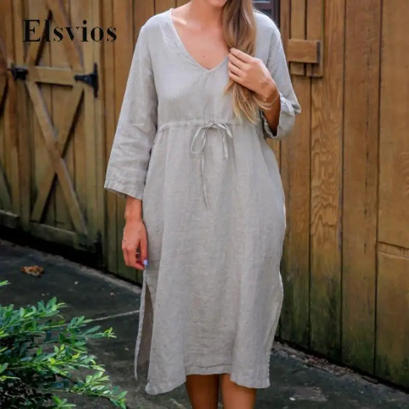Повседневное винтажное платье из хлопка и льна на завязках, женское однотонное платье-пуловер с длинным рукавом, весенне-осенние свободные женские платья
Повседневное винтажное платье из хлопка и льна на завязках, женское однотонное платье-пуловер с длинным рукавом, весенне-осенние свободные женские платья