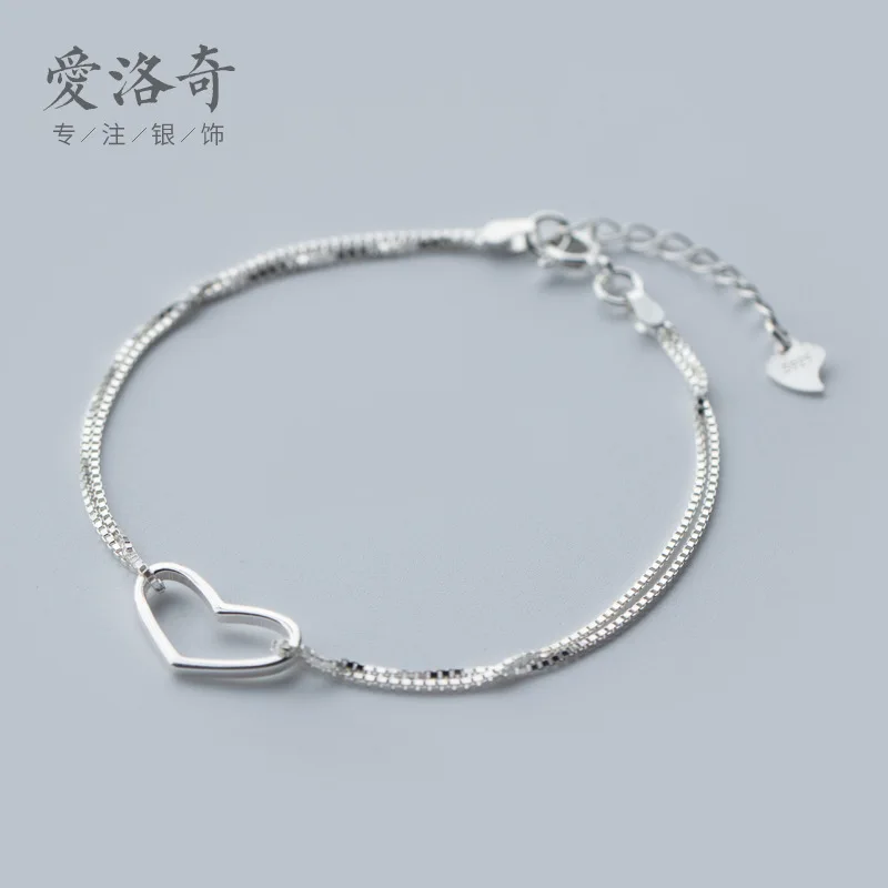 S925Silver женский модный браслет в Корейском стиле милый браслет в форме сердца Простой двухслойный браслет в форме сердца ювелирные изделия
S925Silver женский модный браслет в Корейском стиле милый браслет в форме сердца Простой двухслойный браслет в форме сердца ювелирные изделия