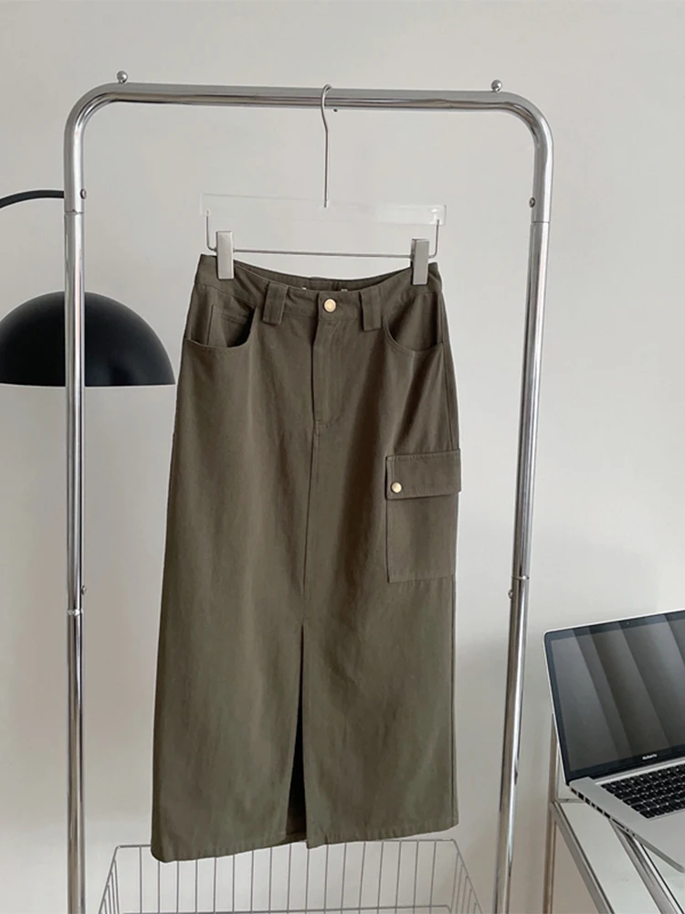 Autumn Winter Women New High Waist Vintage Solid Color Skirt Loose Straight Cylinder Classic Harajuku Split Female Basic Skirts
Autumn Winter Women New High Waist Vintage Solid Color Skirt Loose Straight Cylinder Classic Harajuku Split Female Basic Skirts
