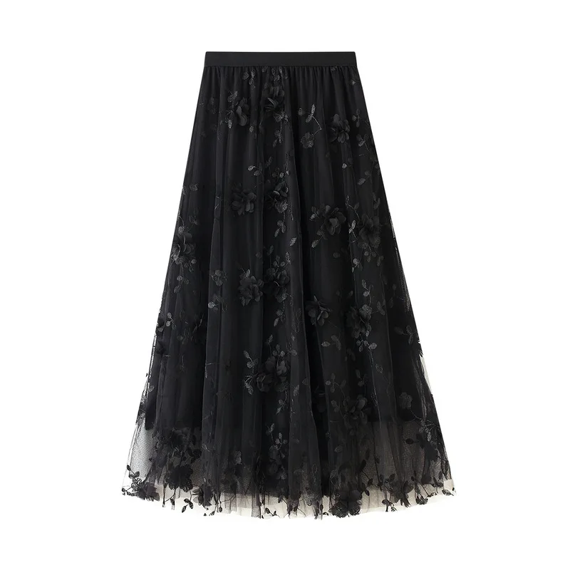 Woman Skirts 2020 Korean style Fashion Elastic Waist Appliques Embroidery Floral Mesh Skirt Long Gauze Ball Gown Skirt
Woman Skirts 2020 Korean style Fashion Elastic Waist Appliques Embroidery Floral Mesh Skirt Long Gauze Ball Gown Skirt