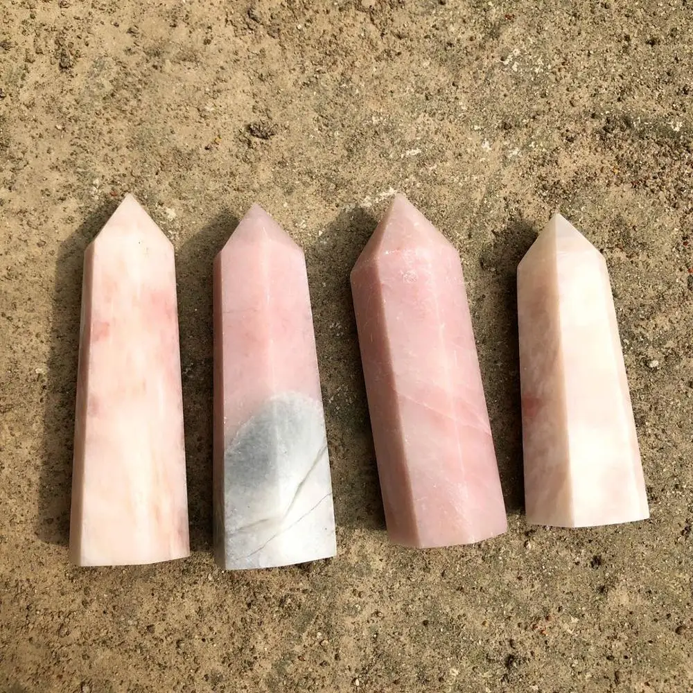 Натуральный кристаллический розовый бриллиантовый обелиск, лечебный камень, подарок