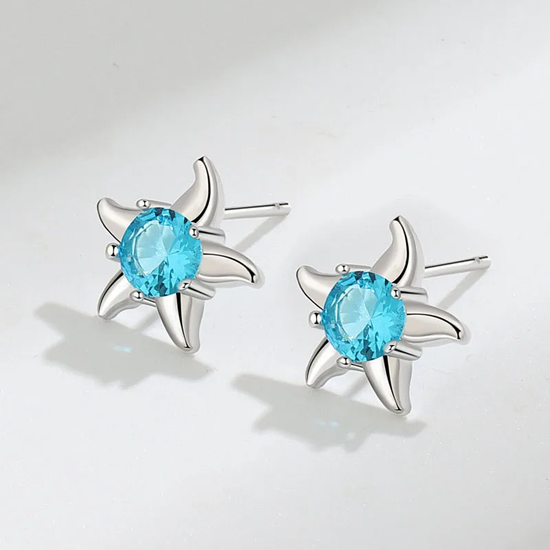 KOFSAC 925 Sterling Silver Earrings Stud for Women Jewelry New Fashion Cute Earring Bling CZ Zircon Blue Star Starfish Stud
KOFSAC 925 Sterling Silver Earrings Stud for Women Jewelry New Fashion Cute Earring Bling CZ Zircon Blue Star Starfish Stud