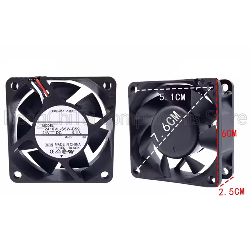 Оригинальный 100% рабочий 2410VL-S5W-B59 A90L-0001-0581 24V 0.11A 6 см охлаждающий вентилятор