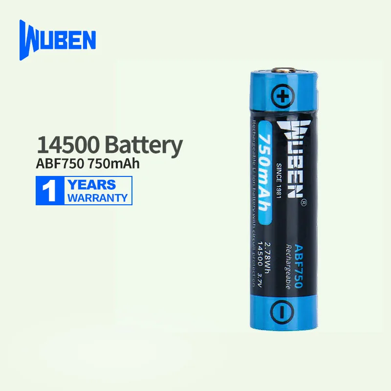 Литий-ионный аккумулятор Wuben 14500 (ABF750), 750 мАч с зарядным портом Micro-USB
Литий-ионный аккумулятор Wuben 14500 (ABF750), 750 мАч с зарядным портом Micro-USB