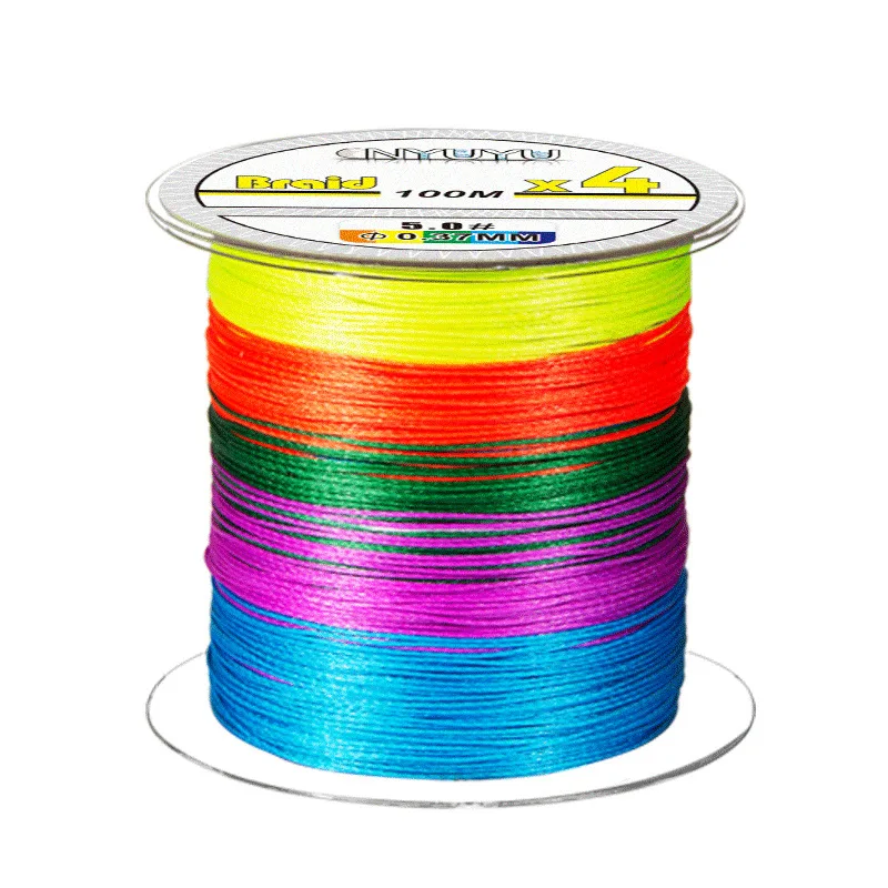 

Fishing Lines 100M 4 Strands 18-23LB PE Braided Lines Super Strong Fishing Wire Japan Multicolor Multifilament Line Saltwater