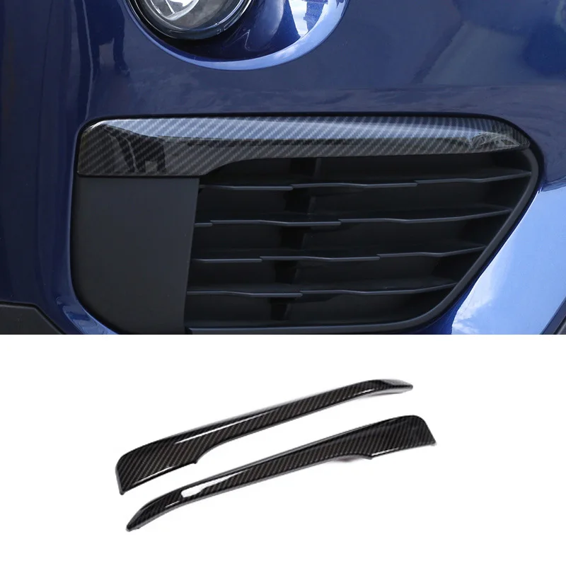 

For BMW X1 F48 16-21 2* Carbon Fiber Color Front Fog Light Fog Lamp Lower Decorate Cover Trim Car Interior Accessories