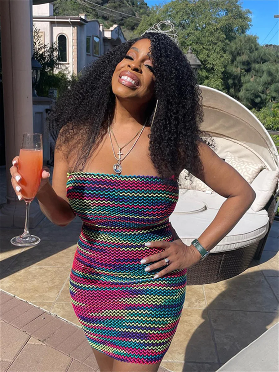 wsevypo Summer Colorful Striped Women Tube Dress Sexy Off-Shoulder Strapless Low Cut Bodycon Mini Dresses for Party Club Street
wsevypo Summer Colorful Striped Women Tube Dress Sexy Off-Shoulder Strapless Low Cut Bodycon Mini Dresses for Party Club Street